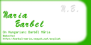 maria barbel business card