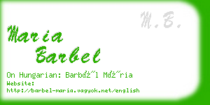 maria barbel business card